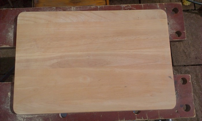 The board after it had been sanded.