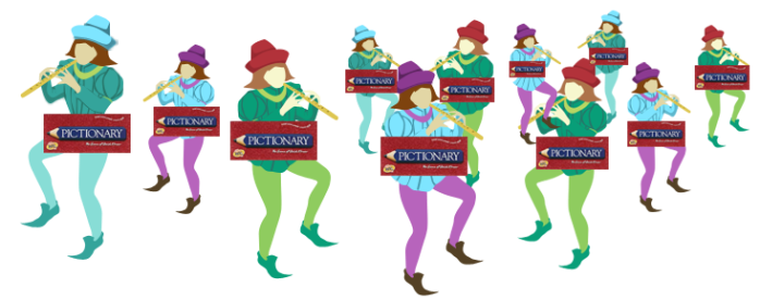 Eleven Pipers...Playing Pictionary!