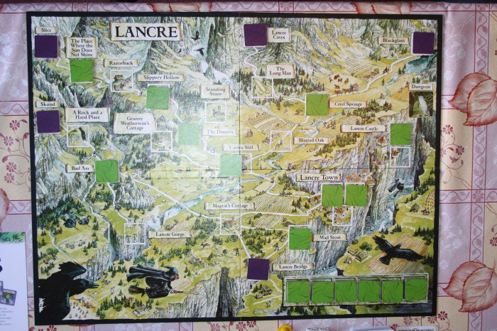 So in the first stage of setting up the board, it should look like this. We had three players this time that we played, and so the number of tiles in the bottom right of the board are set accordingly.