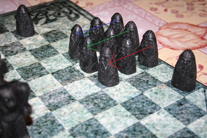 Each arrow shows formed lines ready to throw the front Dwarf. The lines also apply on the diagonals and horizontals but it just looked like a mess if I drew that many lines.