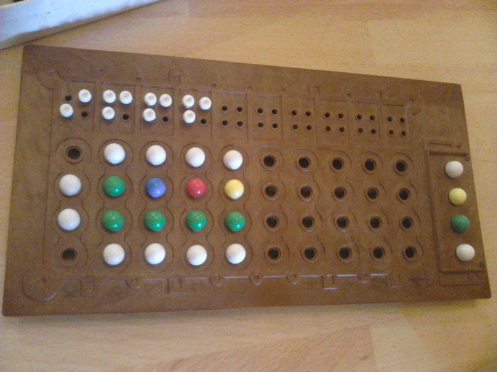 Slightly makeshift game of Mastermind